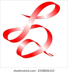 red white red flag color gradient ribbon vector eps