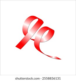 red white red flag color gradient ribbon vector eps