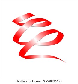 red white red flag color gradient ribbon vector eps
