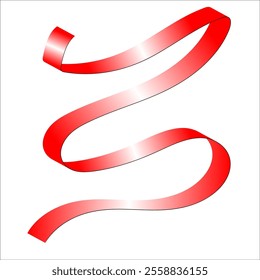 red white red flag color gradient ribbon vector eps