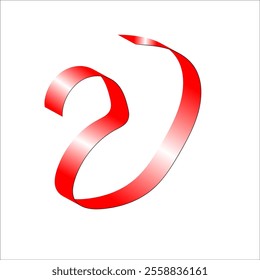 red white red flag color gradient ribbon vector eps
