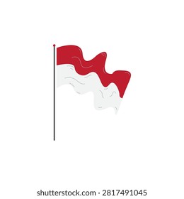 red and white flag fluttering