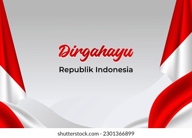 red white flag indonesia vector design background