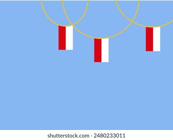 Rote weiße Flagge mit Linie