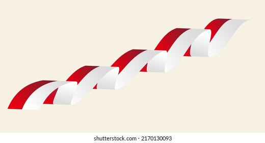 red and white flag ribbon fold