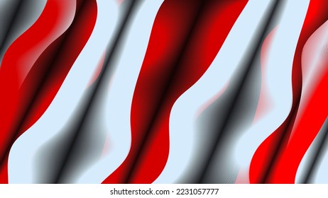 red white or red white flag with wave shape