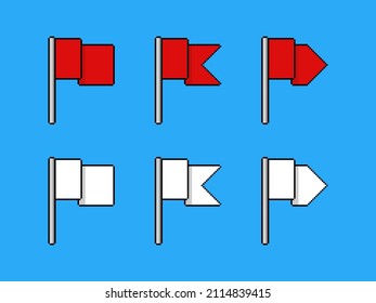 Red and white flags in pixel art style