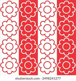 red white flower background logo