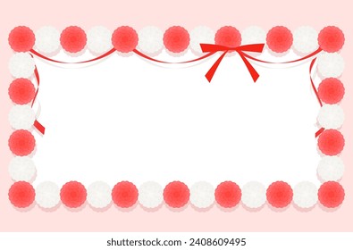 Red and white flowers congratulations frame illustration