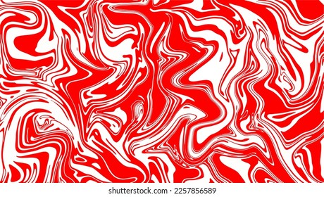 Red and white fluid marble design vector. Modern simple alcohol ink background.