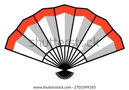 Red and white folding fan