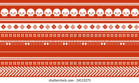 red and white folk  pattern