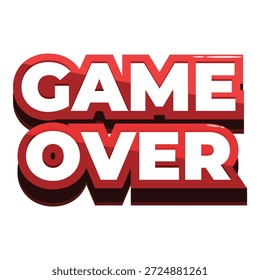 Red and white game over message signaling the end of a video game
