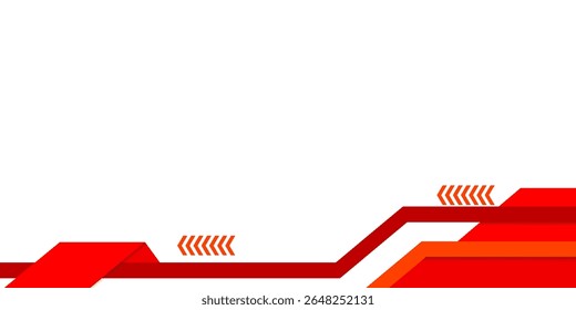 Fondo geométrico rojo y blanco con Vector de Plantilla de espacio de copia.