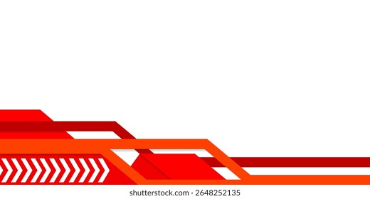 Fondo geométrico rojo y blanco con Vector de Plantilla de espacio de copia.