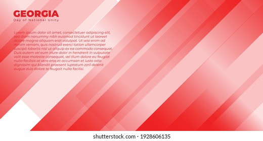 Red and white geometric background design. Georgia Day of National Unity design with red and white background. good template for Georgia National Day design.