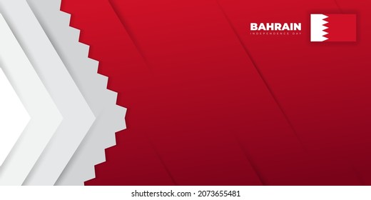 Diseño de fondo geométrico rojo y blanco. Diseño de la plantilla de fondo del Día de la Independencia de Bahréin. Buena plantilla para el diseño del Día Nacional de Bahréin.