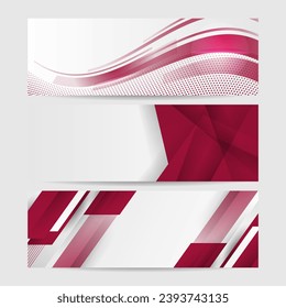 Red and white geometric corporate banner design