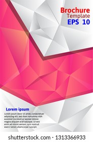 Red and White Geometric Shapes Business Book Brochure Cover Template Vector