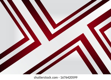 Red and white geometric shapes and lines on a light gradient.