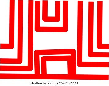 Red white geometric stripes abstract futuristic technology background. Vector digital art design