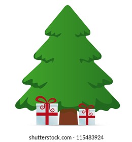 red white gift boxes tree merry christmas