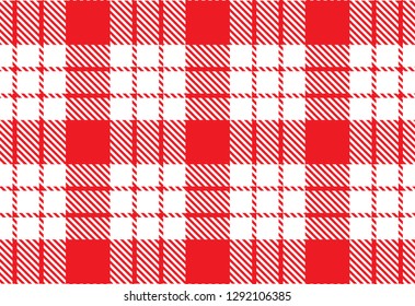Red and white Gingham pattern. Scottish Woven Pattern - Vector illustration
