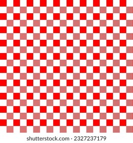 Red and white gingham plaid seamless pattern. Checkered square tiles vector background.