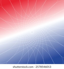 Red and white gradient blue background.