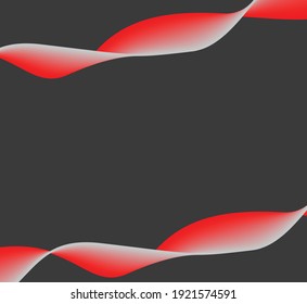 Red and white gradient wave line on dark grey background