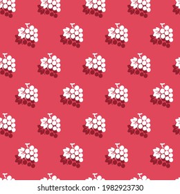 Red and white grape fruits vector graphic silhouette seamless pattern can be use for background and apparel design