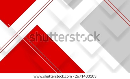 Red white and gray geometric abstract graphic design suitable for modern backgrounds, banners, posters, websites, and marketing materials.