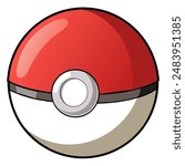 A red, white, and gray Pokemon ball on a black background