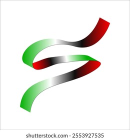 red white green black flag color gradient ribbon vector eps