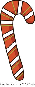 Vermelho, branco e verde arte do clipe da cana de doces