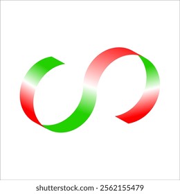 red white green flag color gradient ribbon vector eps