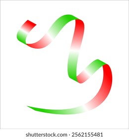 red white green flag color gradient ribbon vector eps