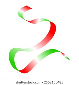 red white green flag color gradient ribbon vector eps