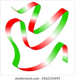 red white green flag color gradient ribbon vector eps