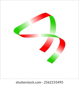 red white green flag color gradient ribbon vector eps