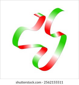 red white green flag color gradient ribbon vector eps