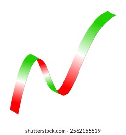 red white green flag color gradient ribbon vector eps