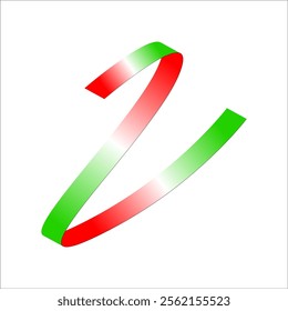 red white green flag color gradient ribbon vector eps