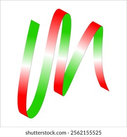 red white green flag color gradient ribbon vector eps