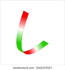 red white green flag color gradient ribbon vector eps