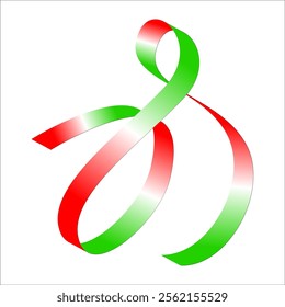 red white green flag color gradient ribbon vector eps