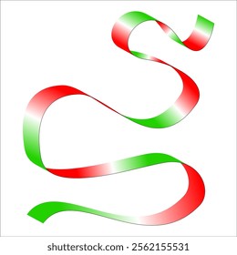 red white green flag color gradient ribbon vector eps