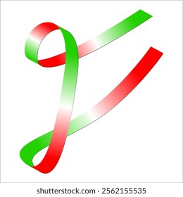 red white green flag color gradient ribbon vector eps