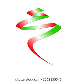 red white green flag color gradient ribbon vector eps