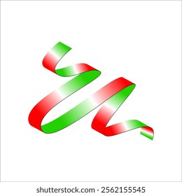 red white green flag color gradient ribbon vector eps